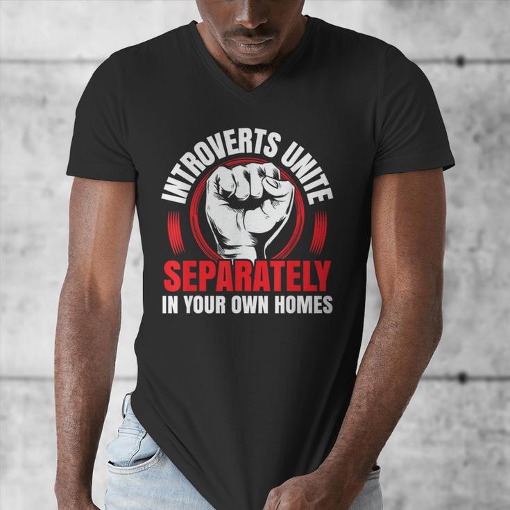 Introverts Unite Separately In Your Own Homes Saying Men's V-Neck T-Shirt Introverts Unite Separately In Your Own Homes Saying Men's V-Neck T-Shirt