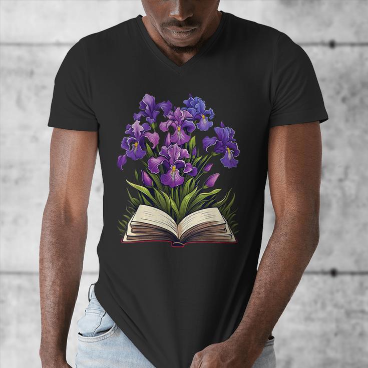Irises Flowers Book Iris Floral Men's V-Neck T-Shirt