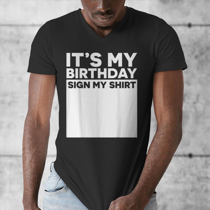 It's My Birthday Sign Boy Men Decoration Guestbook Men's V-Neck T-Shirt
