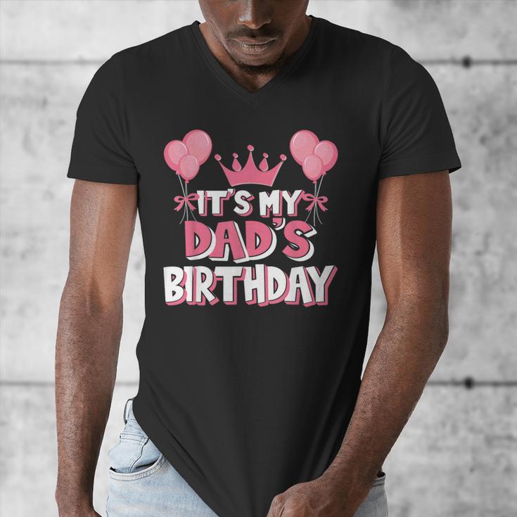 It's My Dad's Birthday Celebration Small Men's V-Neck T-Shirt
