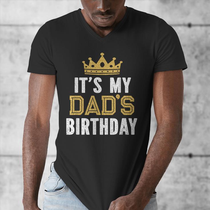 It's My Dad's Birthday Party Family Matching Small Men's V-Neck T-Shirt It's My Dad's Birthday Party Family Matching Small Men's V-Neck T-Shirt
