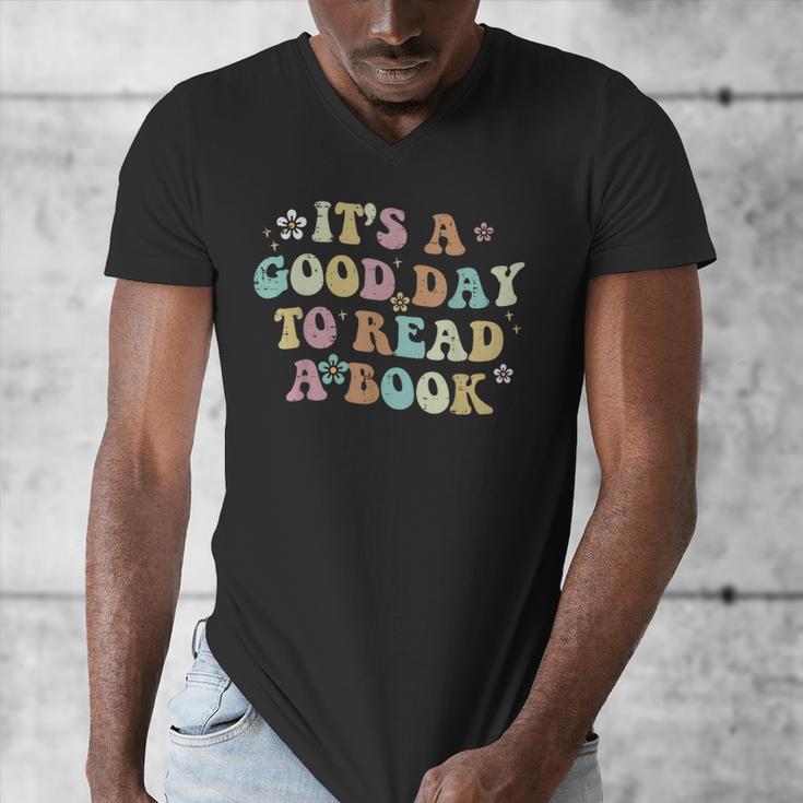 It's A Good Day To Read A Book Reading Librarian Teacher Kid Men's V-Neck T-Shirt