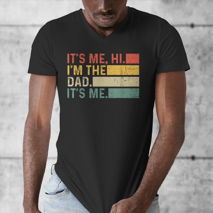 It's Me Hi I'm The Dad It's Me Dad Father's Day Retro Men's V-Neck T-Shirt