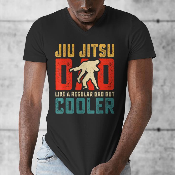 Jiu Jitsu Dad Like A Regular Dad But Cooler Dad Father Men's V-Neck T-Shirt