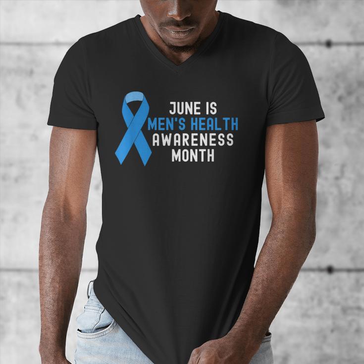 June Is Men’s Health Awareness Month Ribbon For Dad Grandpa Men's V-Neck T-Shirt
