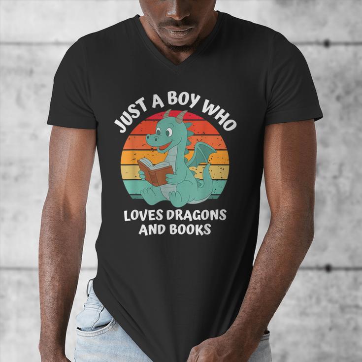 Just A Boy Who Loves Dragons And Books Kids Toddler Baby 5T Men's V-Neck T-Shirt Just A Boy Who Loves Dragons And Books Kids Toddler Baby 5T Men's V-Neck T-Shirt