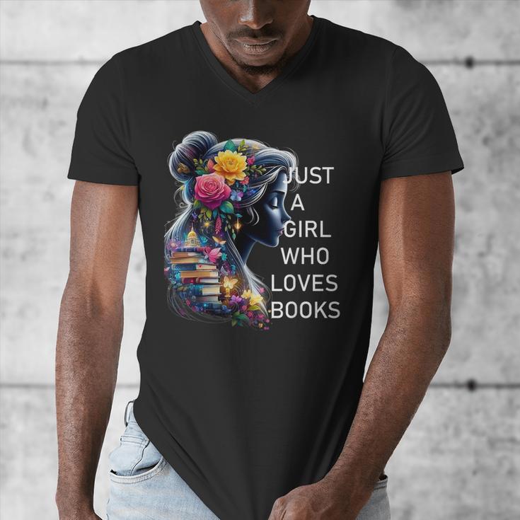 Just a Girl Who Loves Books Men's V-Neck T-Shirt Just a Girl Who Loves Books Men's V-Neck T-Shirt