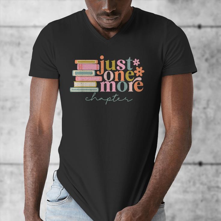 Just One More Chapter Book Lovers Reading Teacher Men's V-Neck T-Shirt