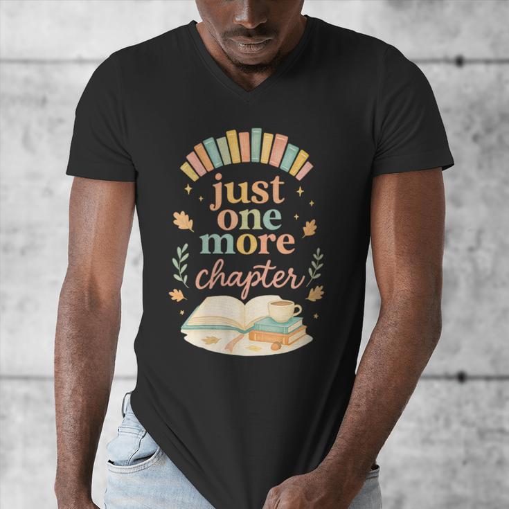 Just One More Chapter Cozy Book Lover Reading & Coffee Men's V-Neck T-Shirt