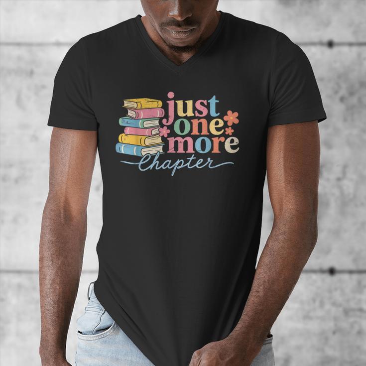 Just One More Chapter Floral Book Reading Teacher Bookworm Men's V-Neck T-Shirt