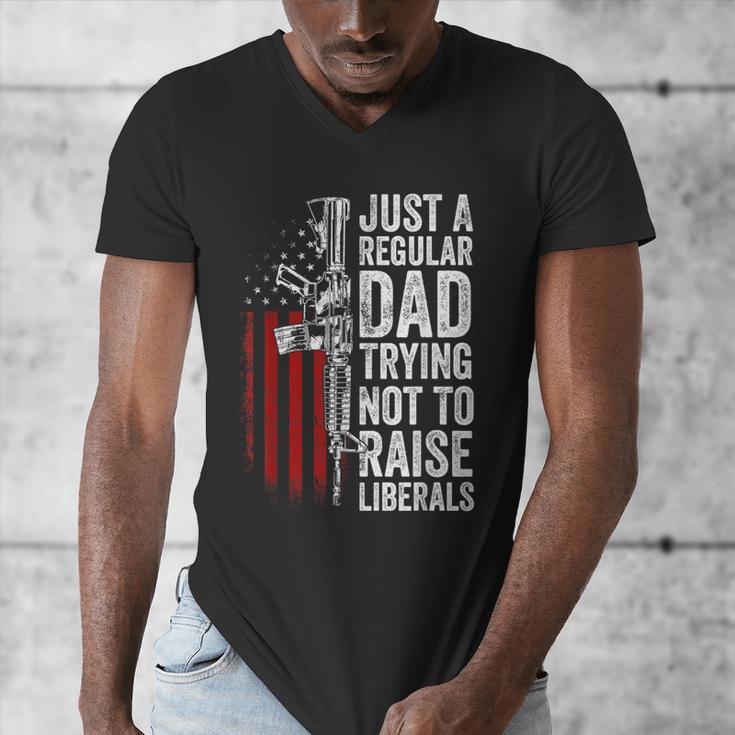 Just A Regular Dad Trying Not To Raise Liberals Father's Day Men's V-Neck T-Shirt