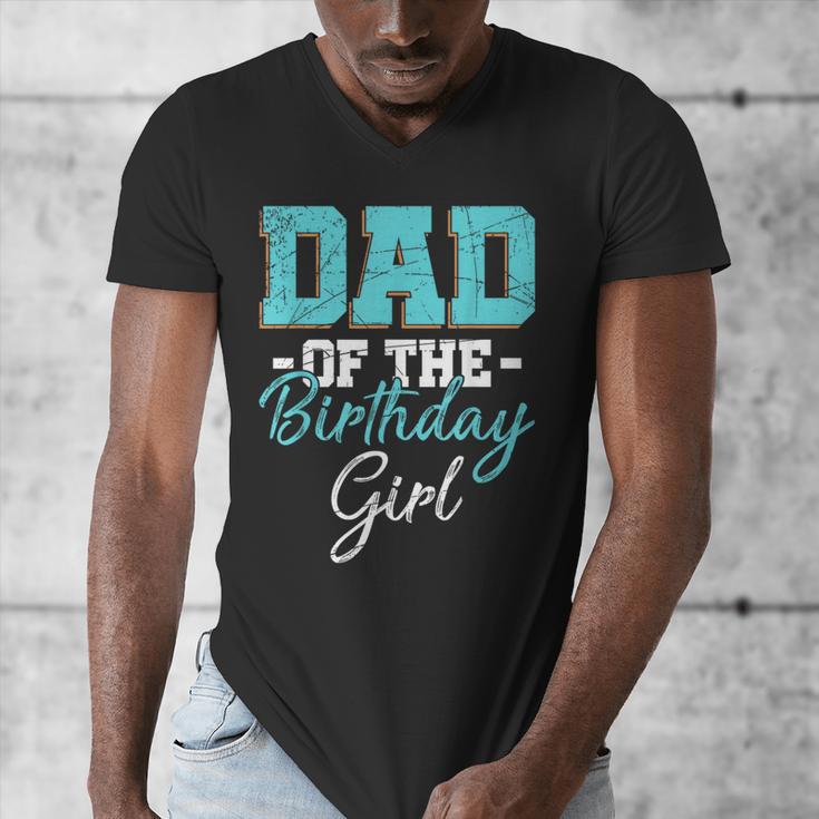 Kids Birthday Party Parent Birthday Girl Father Daddy Dad Men's V-Neck T-Shirt