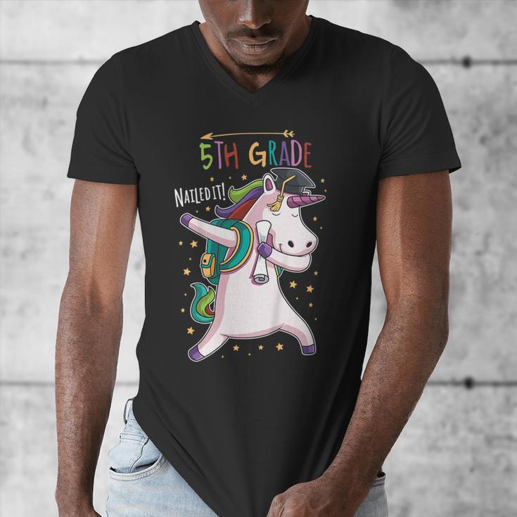Kids Dabbing Unicorn Graduation 5th Grade Class Of 2019 Men's V-Neck T-Shirt