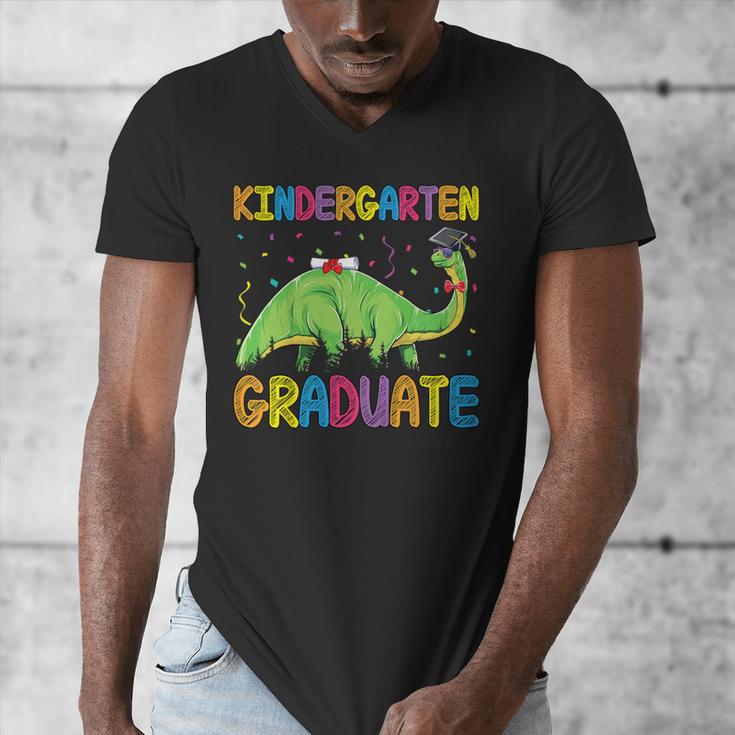 Kids Kindergarten Graduate Dinosaur Kindergarten Graduation Men's V-Neck T-Shirt