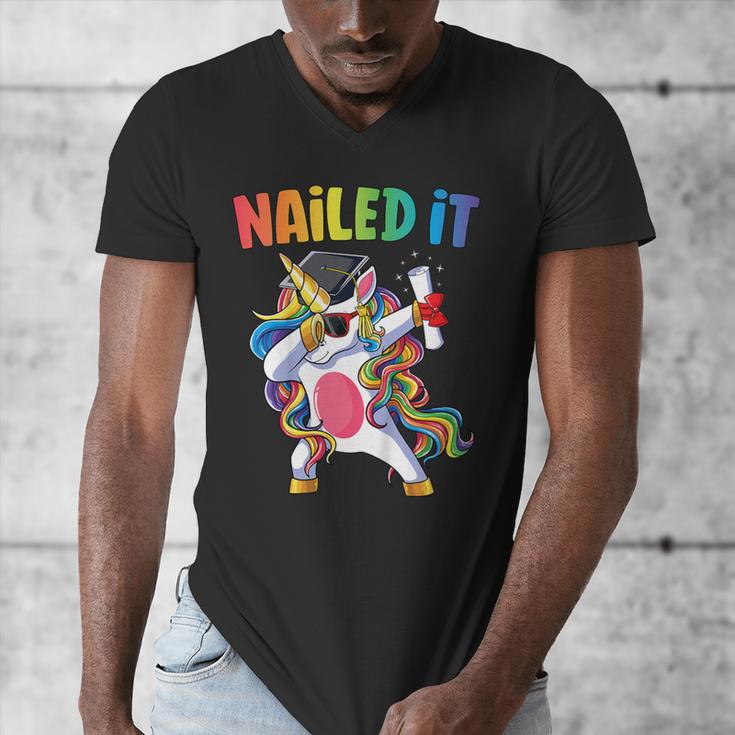 Kids Kindergarten Graduation Shirt Unicorn Graduate Nailed It Men's V-Neck T-Shirt