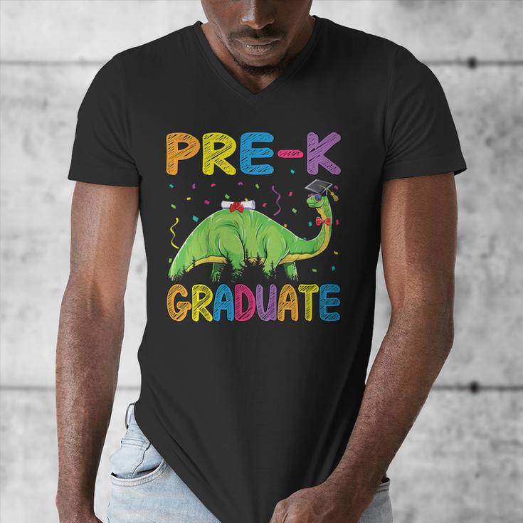 Kids Pre-K Graduate Brontosaurus Dino Pre Kindergarten Graduation Men's V-Neck T-Shirt