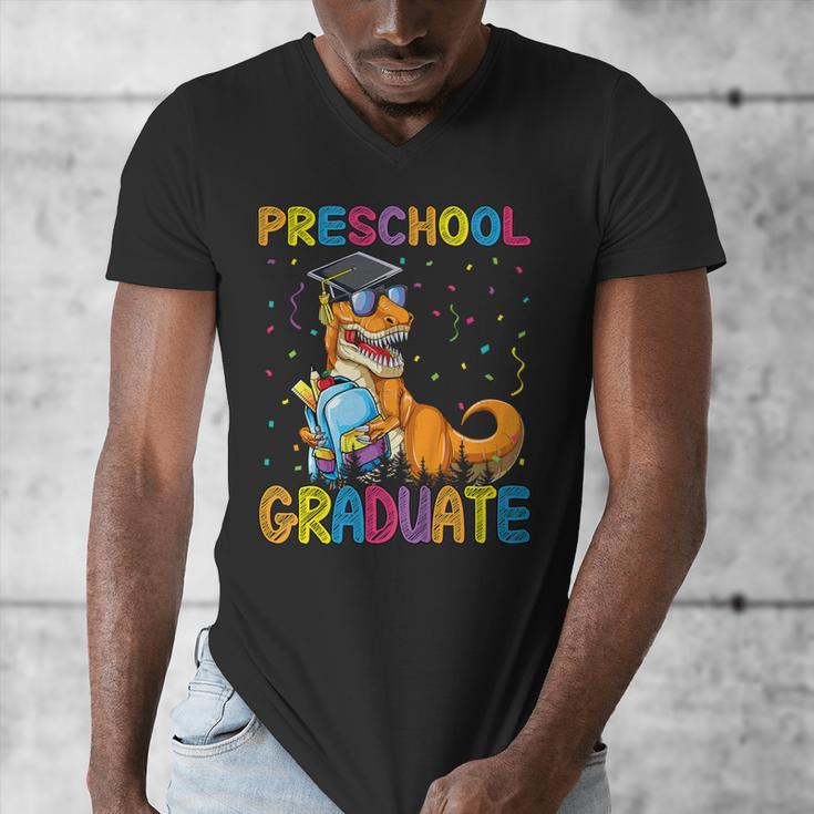 Kids Preschool Graduate Dinosaur Trex Preschool Graduation Men's V-Neck T-Shirt