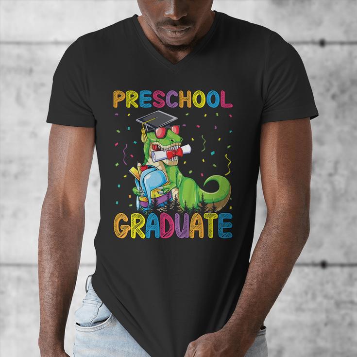 Kids Preschool Graduate T-Rex Dinosaur Preschool Graduation Men's V-Neck T-Shirt