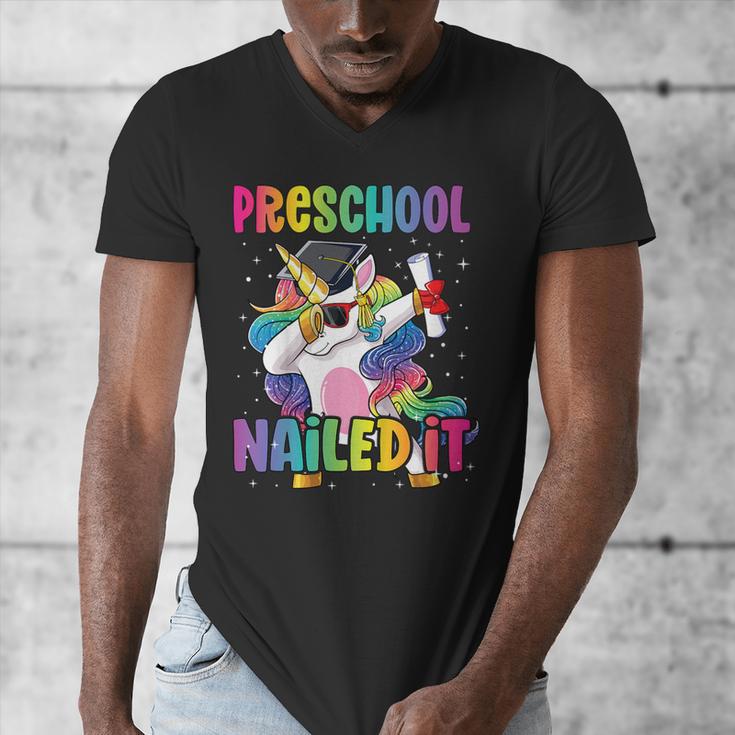 Kids Preschool Graduate Unicorn Nailed It Preschool Graduation Men's V-Neck T-Shirt