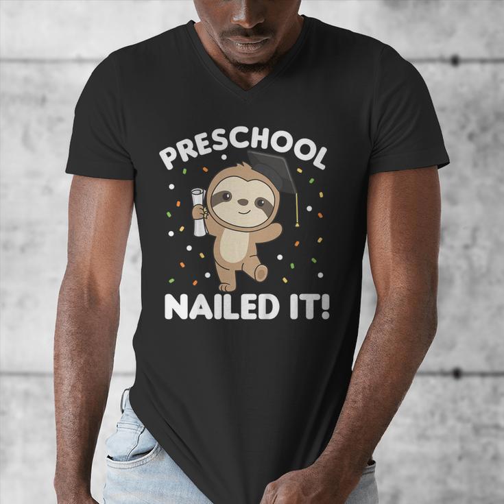 Kids Kids Preschool Nailed It Sloth Graduation Men's V-Neck T-Shirt
