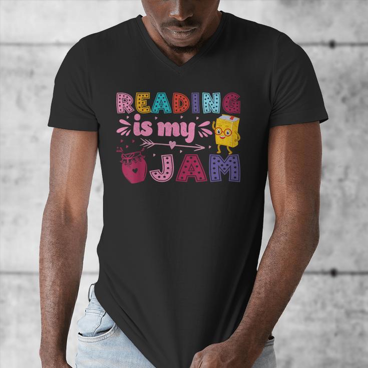 Kids Reading Book Lover Reading Is My Jam Men's V-Neck T-Shirt