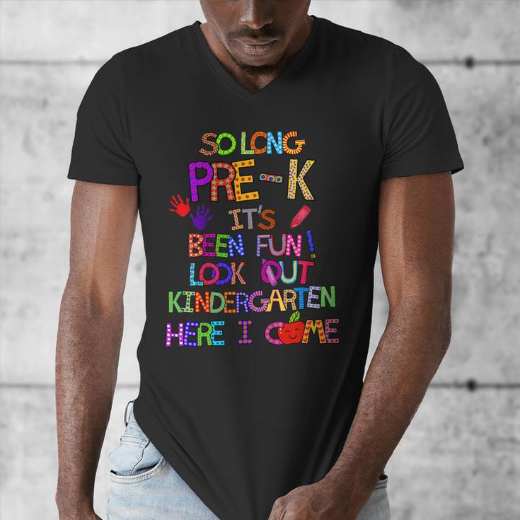 Kids So Long Kindergarten Here I Come Pre-K Graduation Graduate Men's V-Neck T-Shirt
