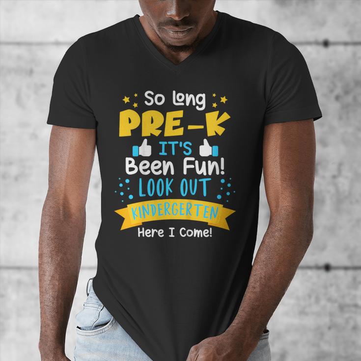 Kids So Long Pre-K Graduation 2025 School Kindergarten Here Come Men's V-Neck T-Shirt