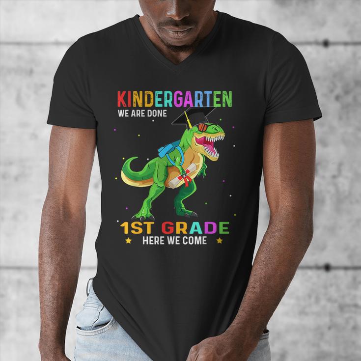 Kindergarten Graduation 1st Here We Come Class 2023 Dinosaur Men's V-Neck T-Shirt