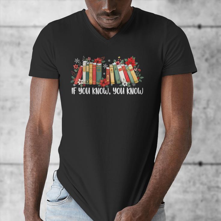 If You Know You Know 6 7 Six Seven Meme Floral Book Lover Men's V-Neck T-Shirt