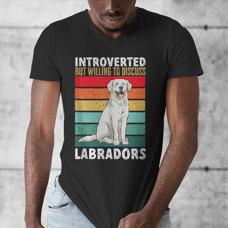 Labrador Retriever Introvert White Lab Men's V-Neck T-Shirt Labrador Retriever Introvert White Lab Men's V-Neck T-Shirt