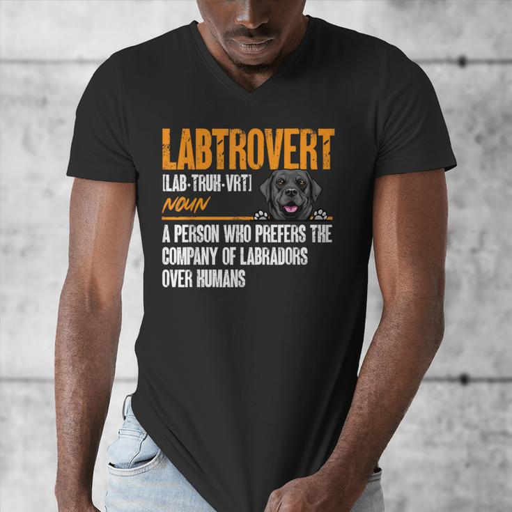 Labrador Retriever Labtrovert Definition Introvert Labrador Men's V-Neck T-Shirt