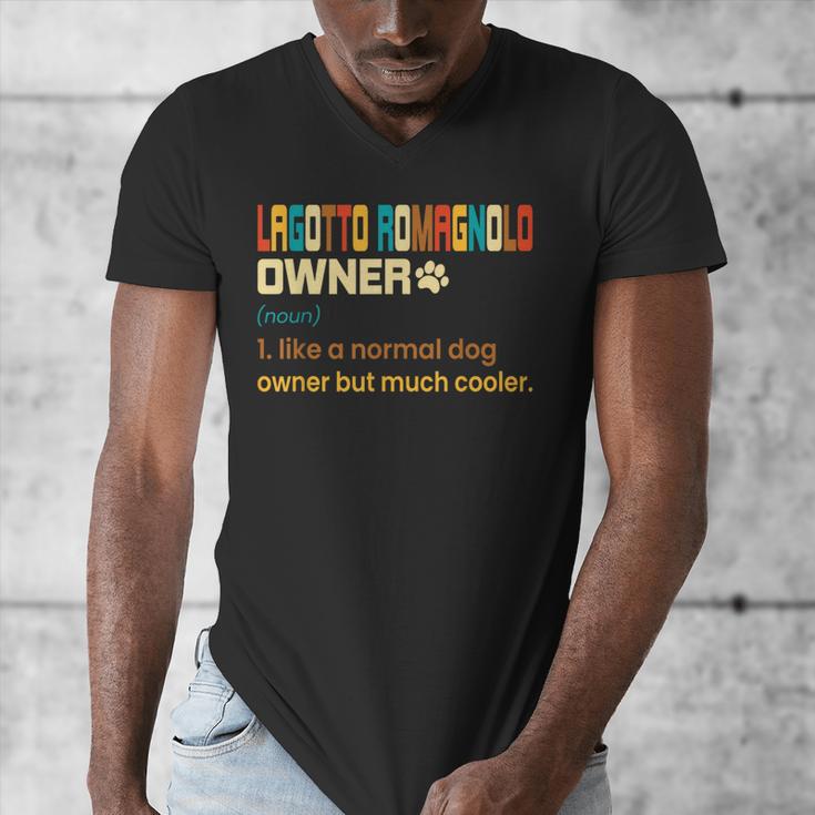 Lagotto Romagnolo Vintage Retro Dog Mom Dad Men's V-Neck T-Shirt