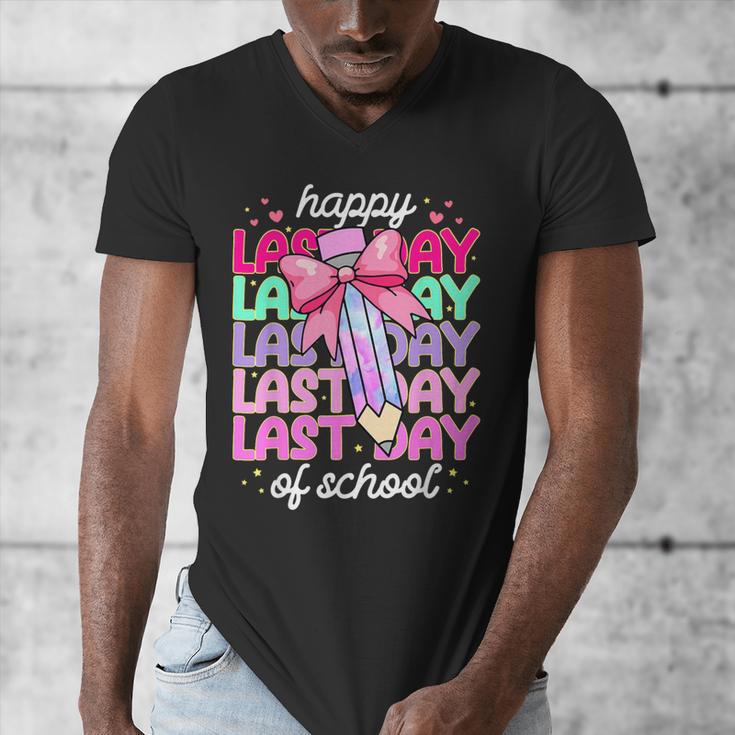 Last Day Of School Shirt Coquette Bow School Graduation Men's V-Neck T-Shirt
