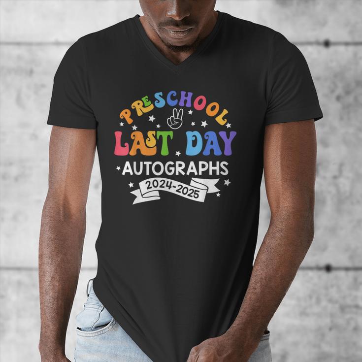 Last Day Of School Year 2025 Preschool Autograph Graduation Men's V-Neck T-Shirt