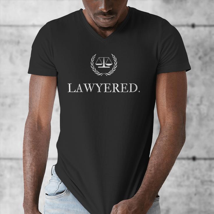 Lawyer Shirt LAWYERED Law Student Graduation Men's V-Neck T-Shirt