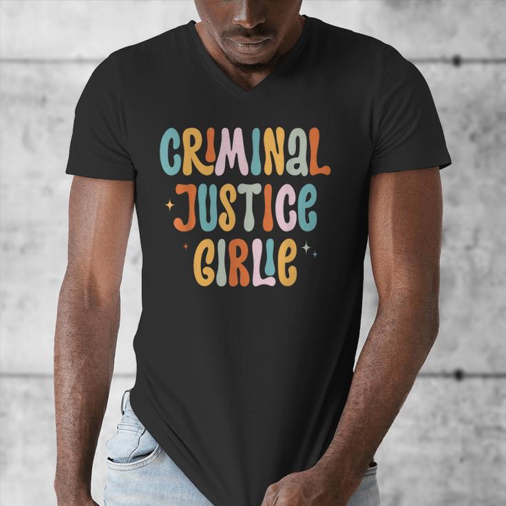 Lawyer True Crime Lover Addict Graduation Apparel Criminal Justice Girlie Major Degree Future Detective Men's V-Neck T-Shirt
