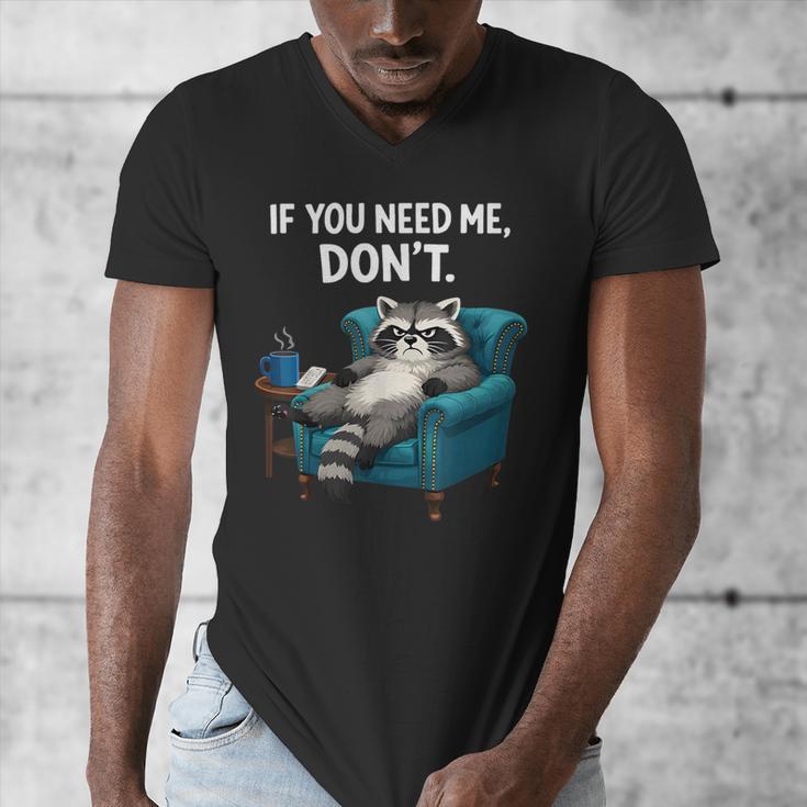 Lazy Raccoon Sarcastic Introvert Humor Japanese Animal Men's V-Neck T-Shirt