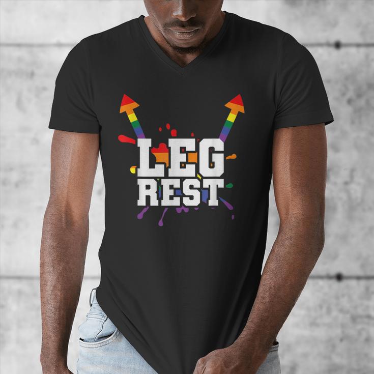 Leg Rest Naughty Dad Joke Vagitarian Lesbian Men's V-Neck T-Shirt
