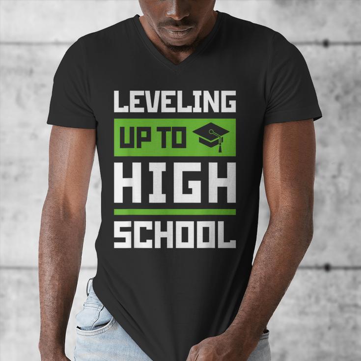 Leveling Up To High School Tee Shirt Gaming Graduation Men's V-Neck T-Shirt