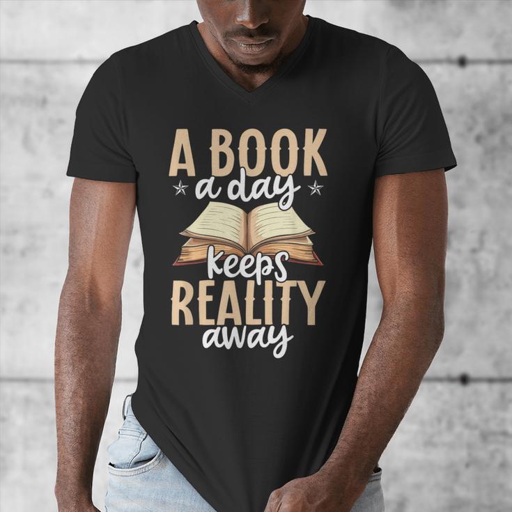 Librarian A Book A Day For Book Lover Reading Library Men's V-Neck T-Shirt
