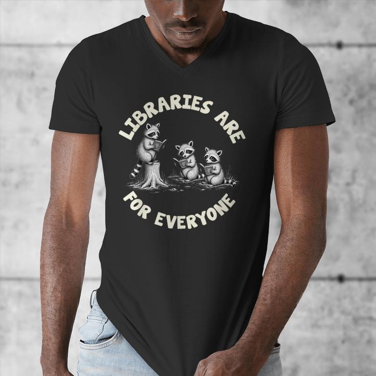 Libraries Are For Everyone Read Banned Book Librarian Reader Men's V-Neck T-Shirt