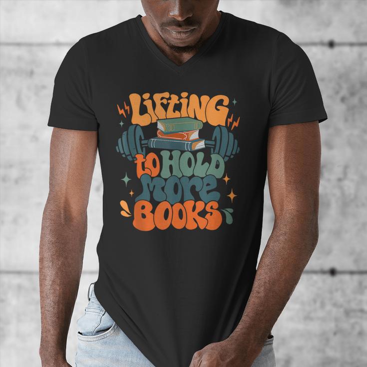 Lifting To Hold More Books Weightlifting Workout Bookish Men's V-Neck T-Shirt Lifting To Hold More Books Weightlifting Workout Bookish Men's V-Neck T-Shirt