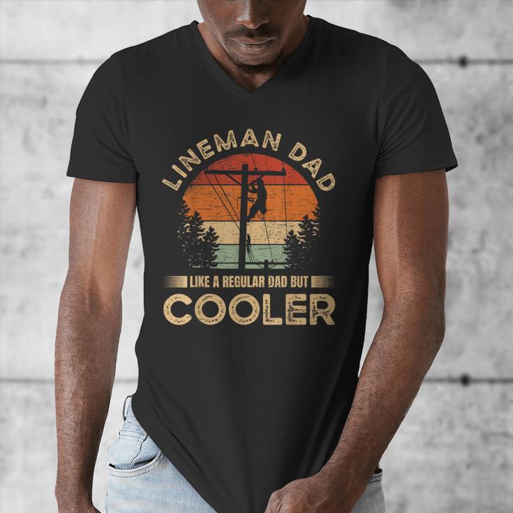 Lineman Dad Like A Regular Dad But Cooler Lineman Men's V-Neck T-Shirt