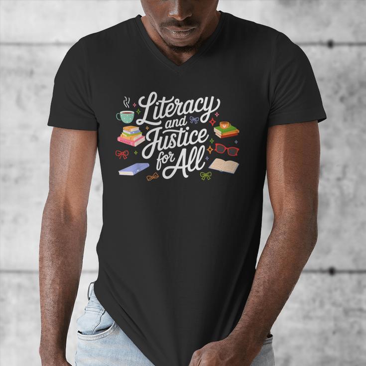 Literacy And Justice For All Protect Libraries Banned Books Men's V-Neck T-Shirt