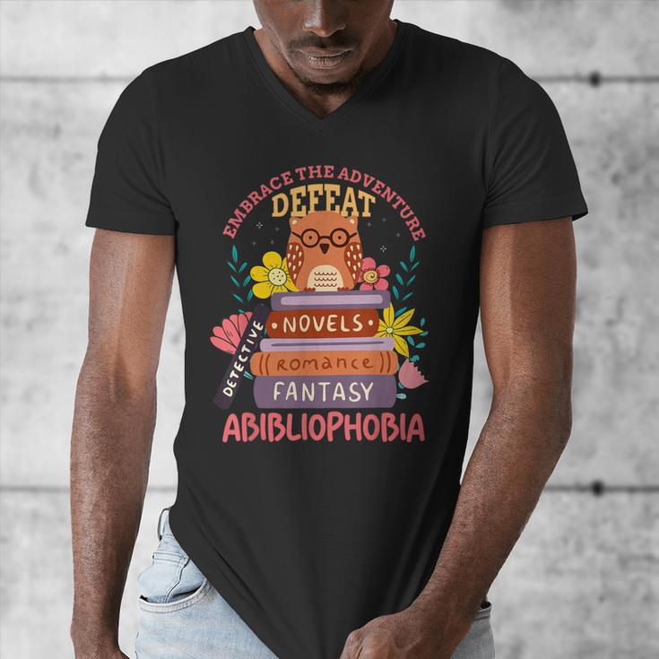 Literature Abibliophobia Book Reader Men's V-Neck T-Shirt