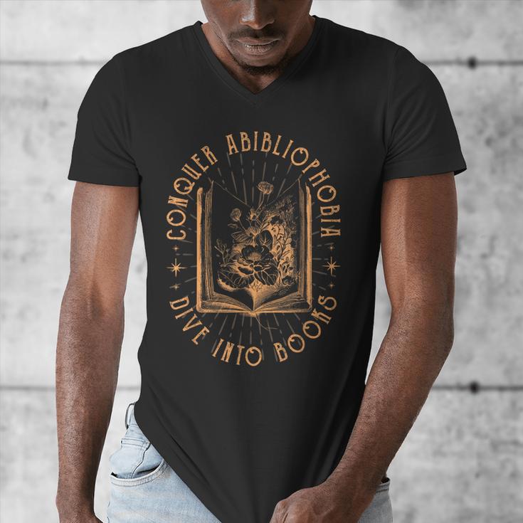 Literature Bookworm Abibliophobia Bookish Men's V-Neck T-Shirt
