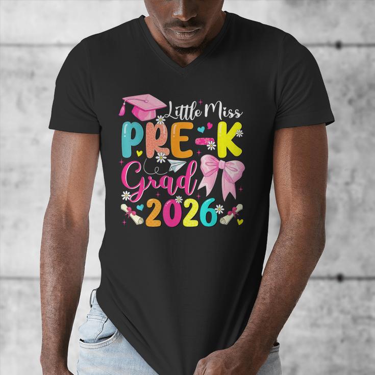 Little Miss Pre-K Grad 2026 Preschool Graduation Kids Girls Men's V-Neck T-Shirt