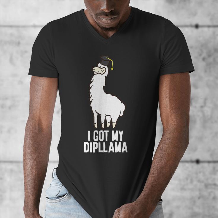 LLama Graduation I Got My Dipllama Cute Llama Men's V-Neck T-Shirt