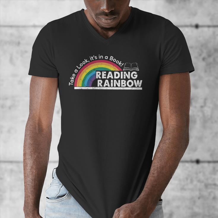 Take A Look It's In A Book Retro Reading Book Lover Men's V-Neck T-Shirt