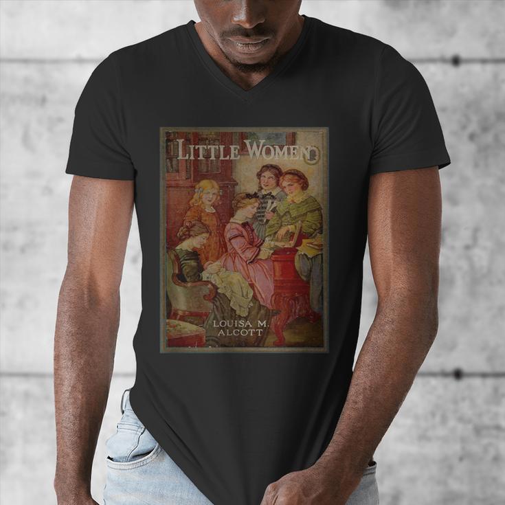Louisa May Alcott Coming Of Age Novel Little Women Book Cover Small Men's V-Neck T-Shirt